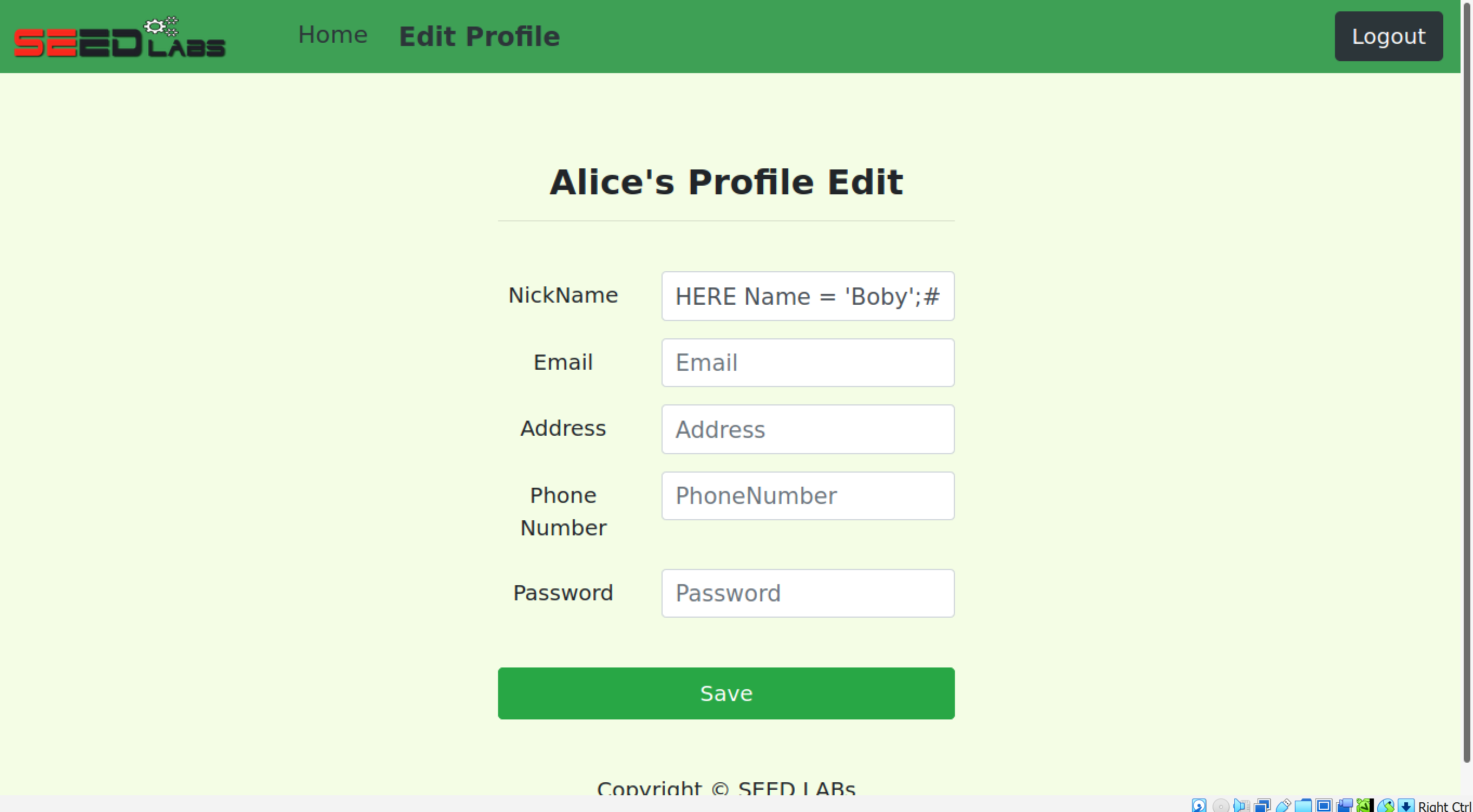 任务3.2Alice编辑资料